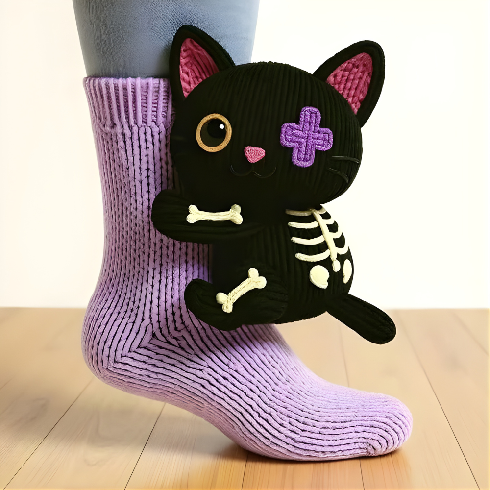 Chaussettes Douillettes Unisexes | Peluche Douce avec Semelle Antidérapante | Motif Animal 3D pour Hiver Confortable 13
