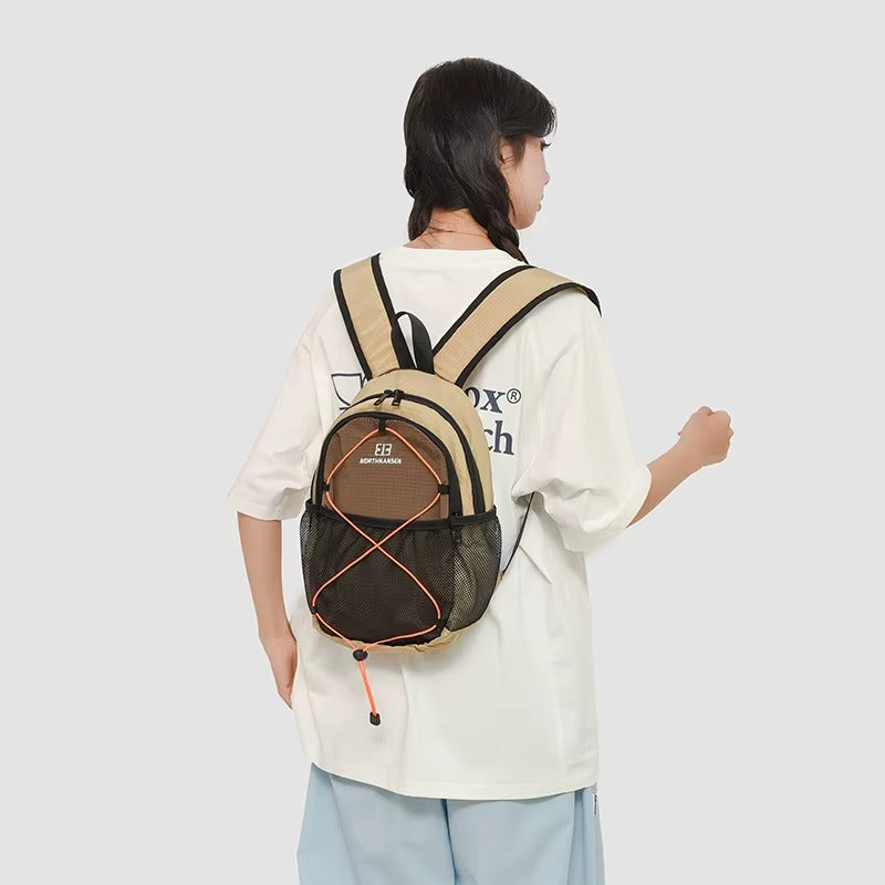 Backpack | Lightweight Nylon | Stylish Color Block Design for Outdoor Activities