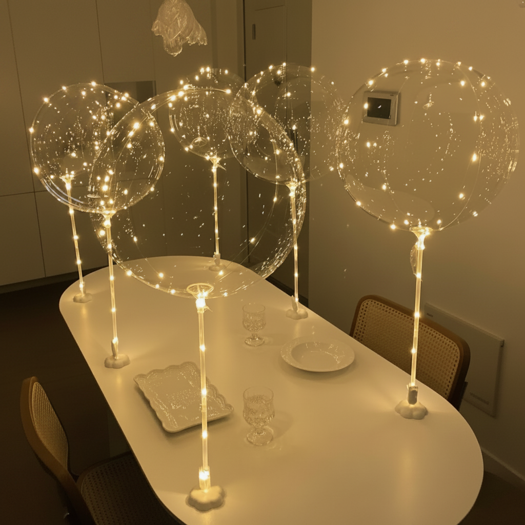 Ballon Lumineux LED | Éclairage d'Ambiance Blanc Chaud | Ballon Lumineux à LED Réutilisable 45 cm 0