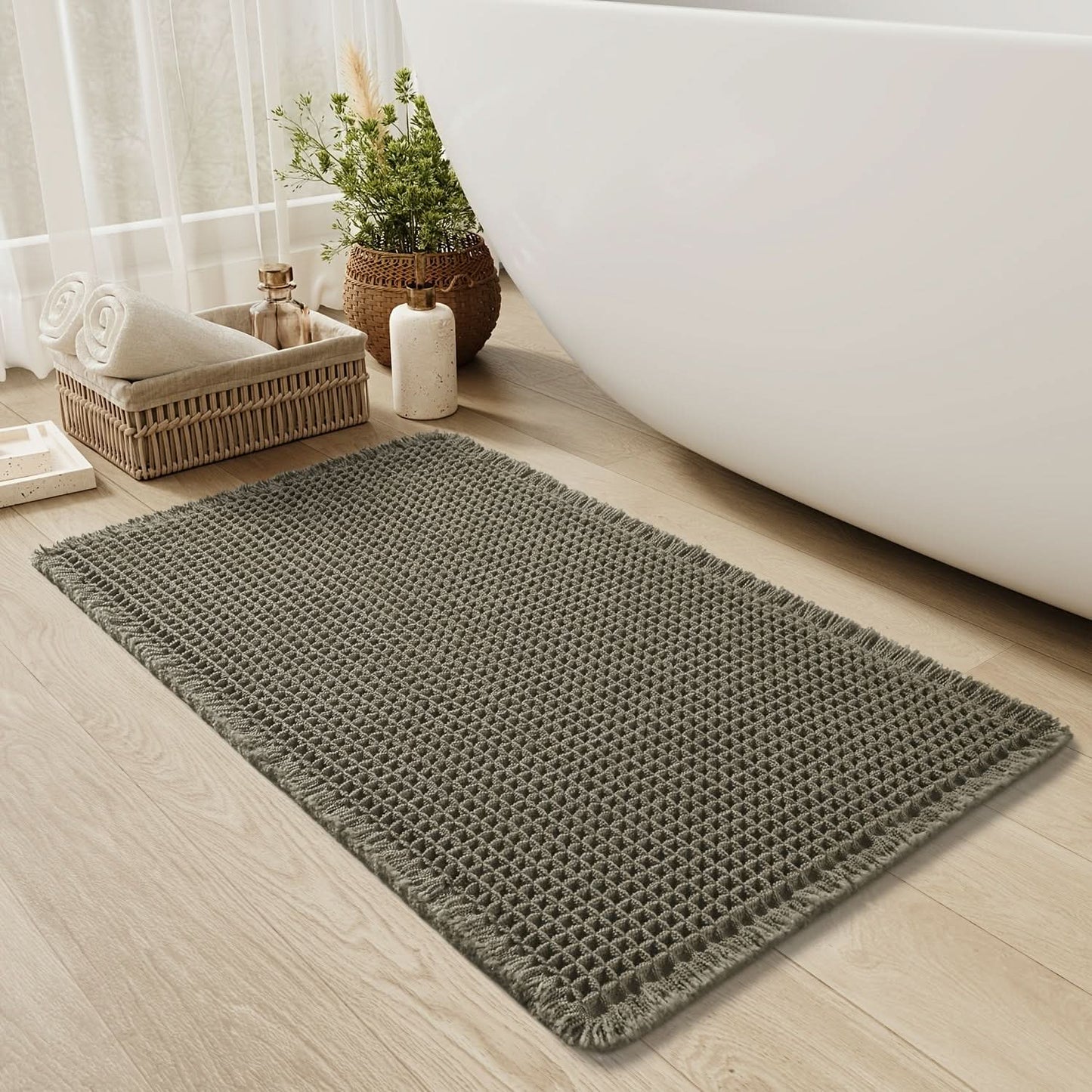Bath Mat | Absorbent Cotton | Quick-Drying Non-Slip Design