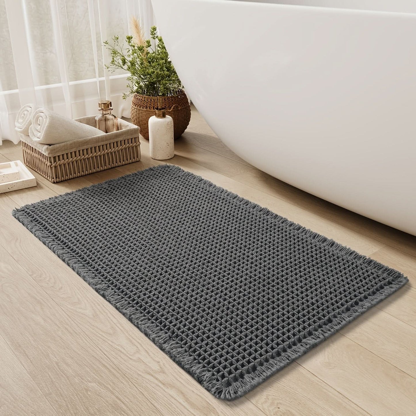 Bath Mat | Absorbent Cotton | Quick-Drying Non-Slip Design