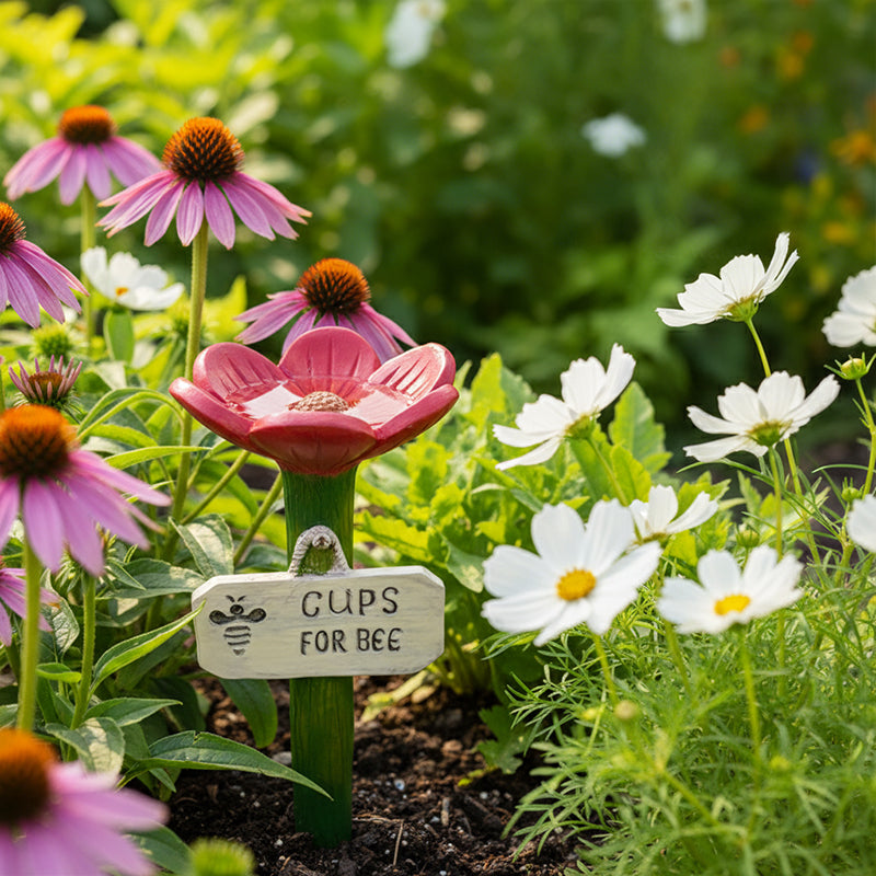 Bol d'eau pour pollinisateurs | Résine résistante aux intempéries | Support pour abeilles et papillons dans le jardin 2