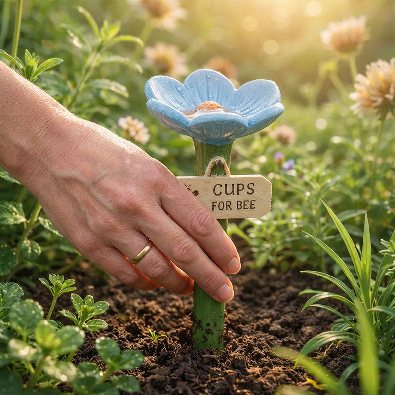 Bol d'eau pour pollinisateurs | Résine résistante aux intempéries | Support pour abeilles et papillons dans le jardin 3