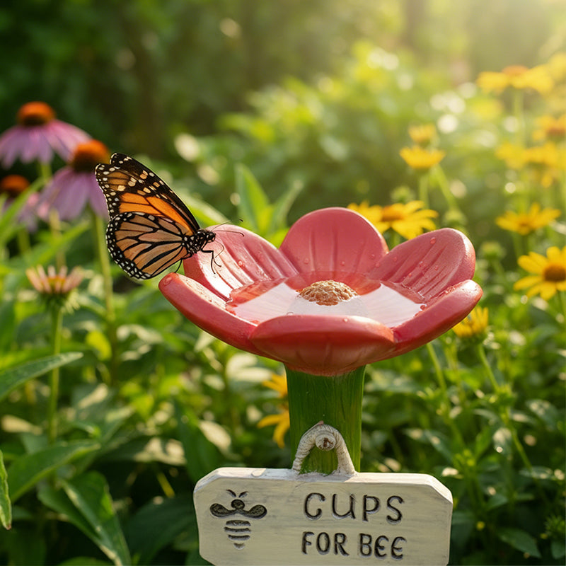 Bol d'eau pour pollinisateurs | Résine résistante aux intempéries | Support pour abeilles et papillons dans le jardin 4