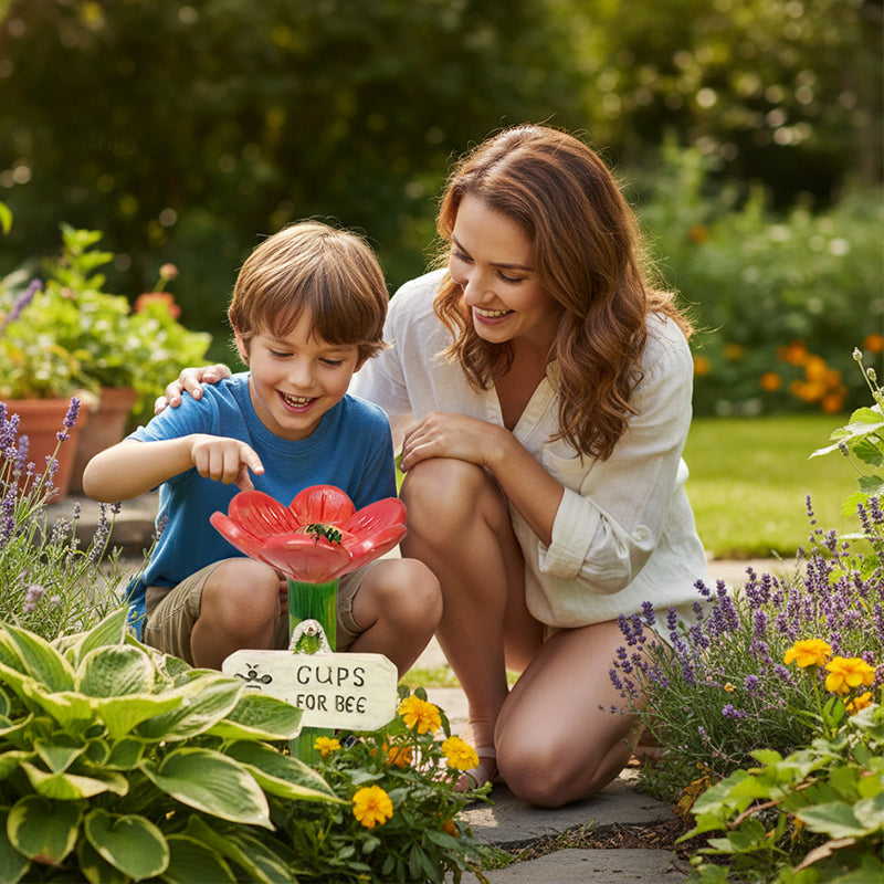 Bol d'eau pour pollinisateurs | Résine résistante aux intempéries | Support pour abeilles et papillons dans le jardin 6