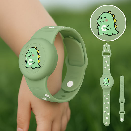 Bracelet Traceur GPS Enfant | Silicone Doux | Support Sécurisé Apple AirTag Avec Motifs Colorés 0