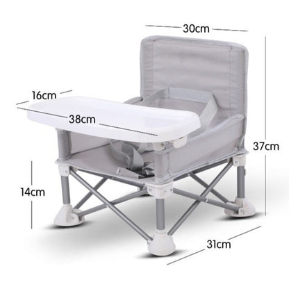 Chaise de camping pour enfant | Cadre acier robuste et harnais sécurité 3 points | Table intégrée et pliable légère pour sorties en plein air 5