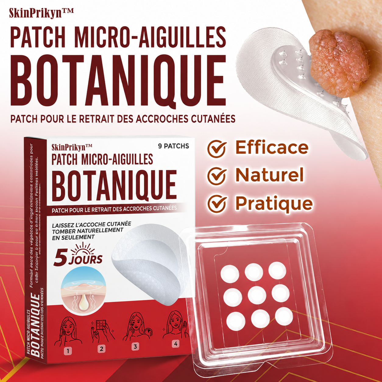 SkinPrikyn™ | Patch Botanique à Micro-Aiguilles pour une Peau Nette et Uniforme