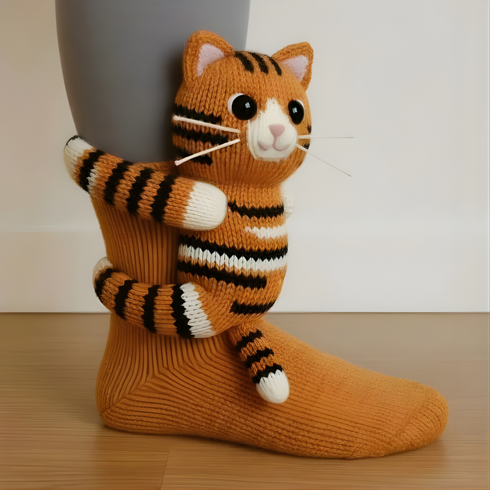 Chaussettes Douillettes Unisexes | Peluche Douce avec Semelle Antidérapante | Motif Animal 3D pour Hiver Confortable 2