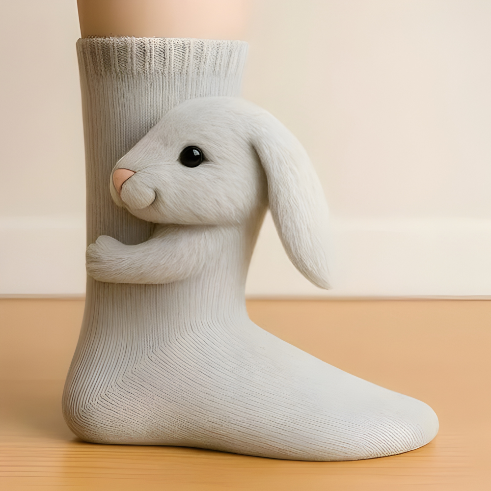 Chaussettes Douillettes Unisexes | Peluche Douce avec Semelle Antidérapante | Motif Animal 3D pour Hiver Confortable 6