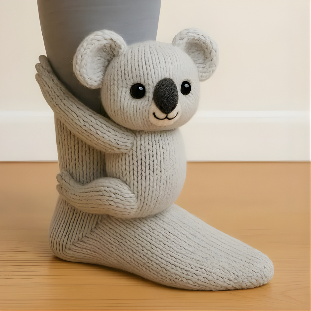 Chaussettes Douillettes Unisexes | Peluche Douce avec Semelle Antidérapante | Motif Animal 3D pour Hiver Confortable 8