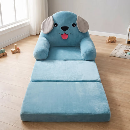 Fauteuil Enfant Transformable En Lit | Mousse Rembourrée Douce | Convertible 3 Plis Avec Surface Allongée 120 Cm - 1