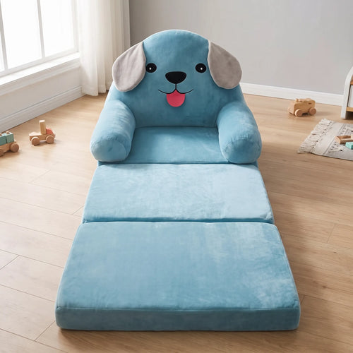 Fauteuil Enfant Transformable En Lit | Mousse Rembourrée Douce | Convertible 3 Plis Avec Surface Allongée 120 Cm - 1