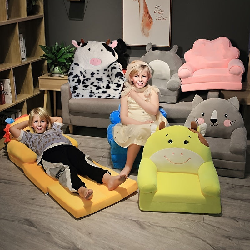 Fauteuil Enfant Transformable En Lit | Mousse Rembourrée Douce | Convertible 3 Plis Avec Surface Allongée 120 Cm - 4