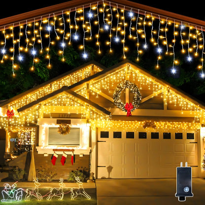 Éclairage Extérieur | Rideau Lumineux LED Étanche | Lampe Extérieur Blanc Chaud pour Balcon et Terrasse 0