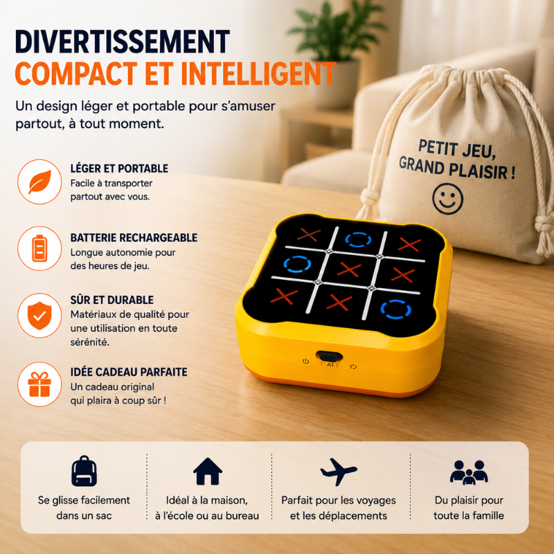 Jeu Tic-Tac-Toe électronique | Intelligence artificielle interactive | Modes de jeu variés et écran tactile portable 2
