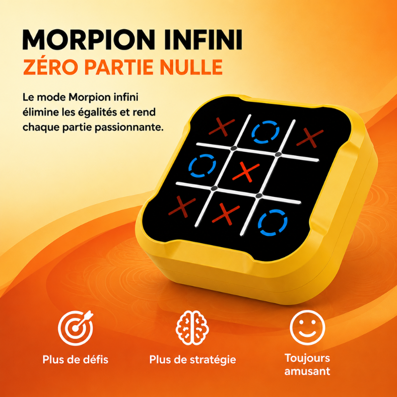 Jeu Tic-Tac-Toe électronique | Intelligence artificielle interactive | Modes de jeu variés et écran tactile portable 3