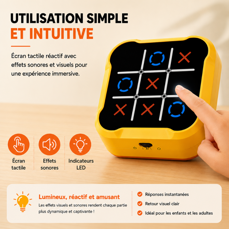 Jeu Tic-Tac-Toe électronique | Intelligence artificielle interactive | Modes de jeu variés et écran tactile portable 6