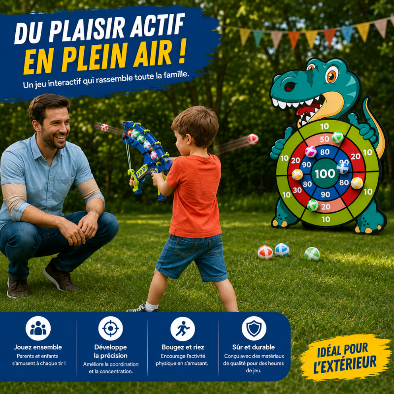 Jeu d'arc et tir à cible | Système de balles adhésives | Jeu éducatif interactif pour enfants à partir de 3 ans 8