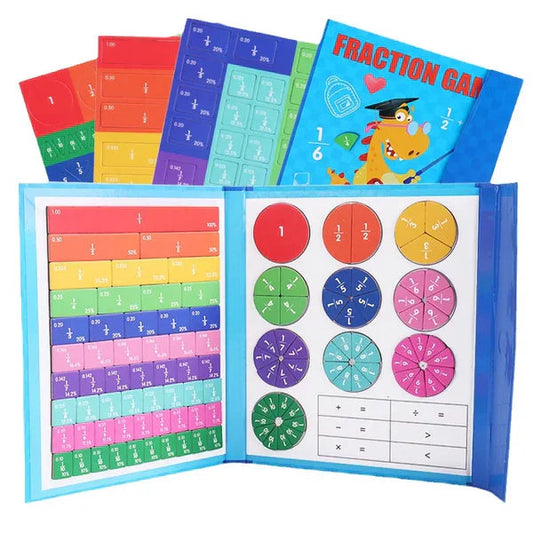 Jeu éducatif calcul enfant | Tuiles magnétiques Montessori | Apprentissage fractions visuo-spatial 0