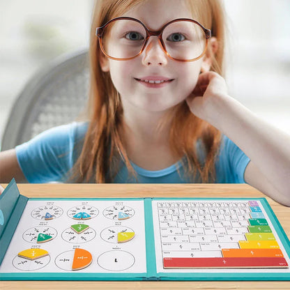 Jeu éducatif calcul enfant | Tuiles magnétiques Montessori | Apprentissage fractions visuo-spatial 1
