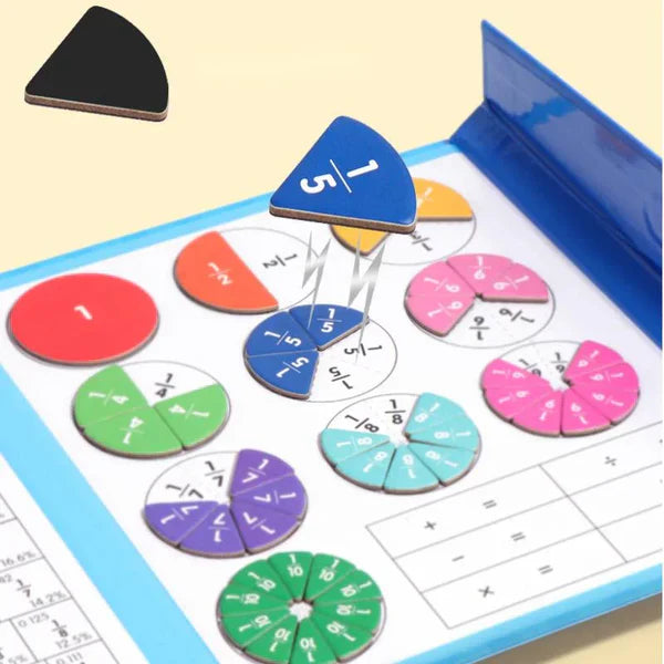 Jeu éducatif calcul enfant | Tuiles magnétiques Montessori | Apprentissage fractions visuo-spatial 5