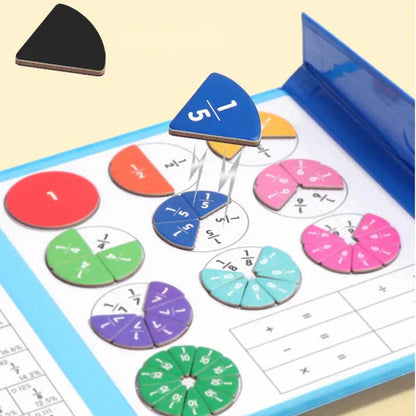 Jeu éducatif calcul enfant | Tuiles magnétiques Montessori | Apprentissage fractions visuo-spatial 5