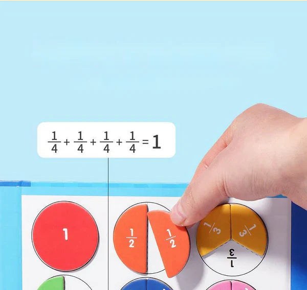 Jeu éducatif calcul enfant | Tuiles magnétiques Montessori | Apprentissage fractions visuo-spatial 6