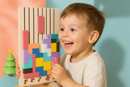 Jeu en Bois pour Bureau | Bois Certifié FSC avec Blocs Colorés | Améliore Concentration et Relaxation au Travail 0