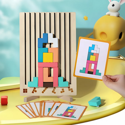 Jeu en Bois pour Bureau | Bois Certifié FSC avec Blocs Colorés | Améliore Concentration et Relaxation au Travail 5