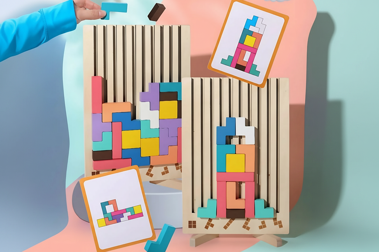 Jeu en Bois pour Bureau | Bois Certifié FSC avec Blocs Colorés | Améliore Concentration et Relaxation au Travail 6