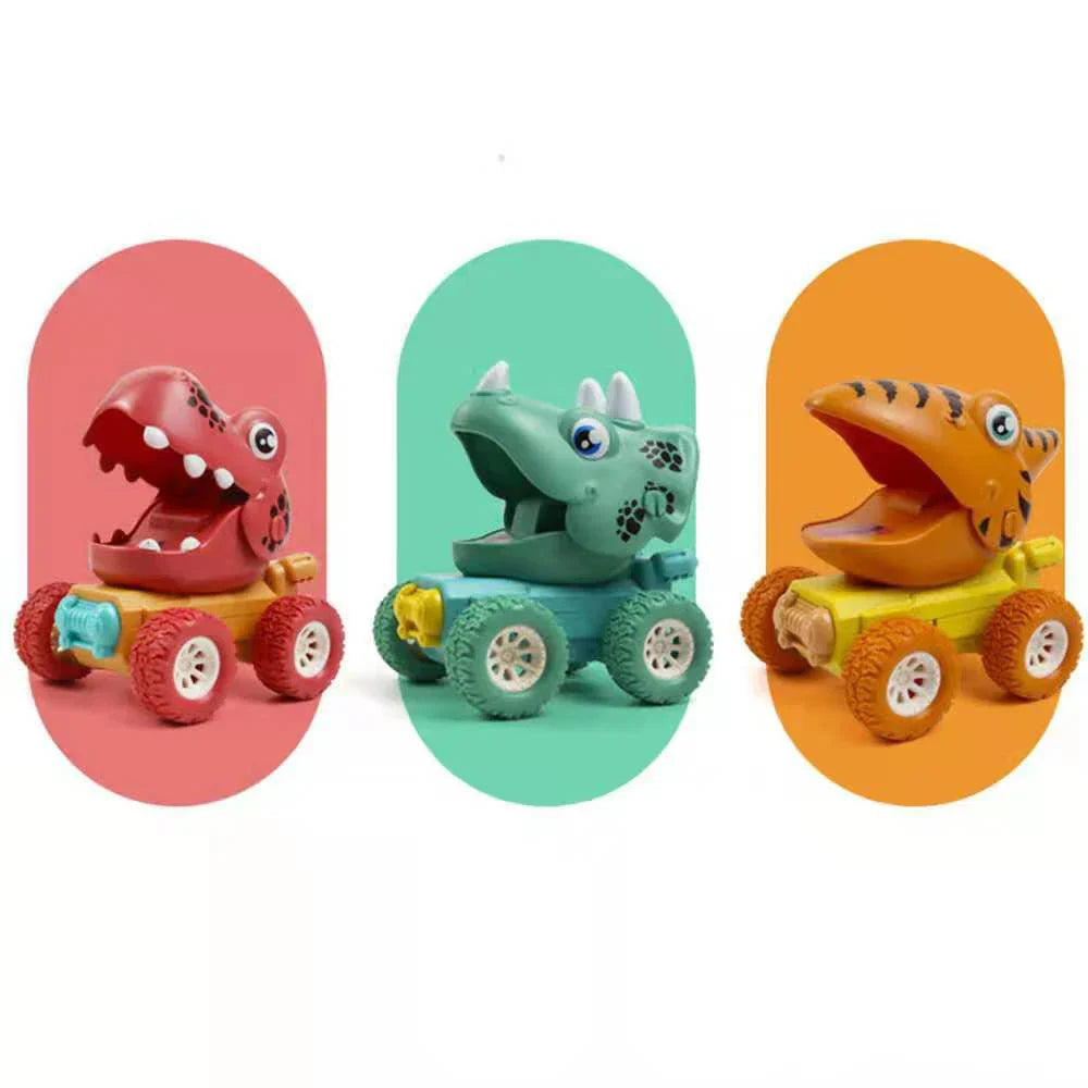 Jouet DinoDrive | Dinosaures Réalistes en ABS | Mécanisme de Poussée Facile pour Enfants 3