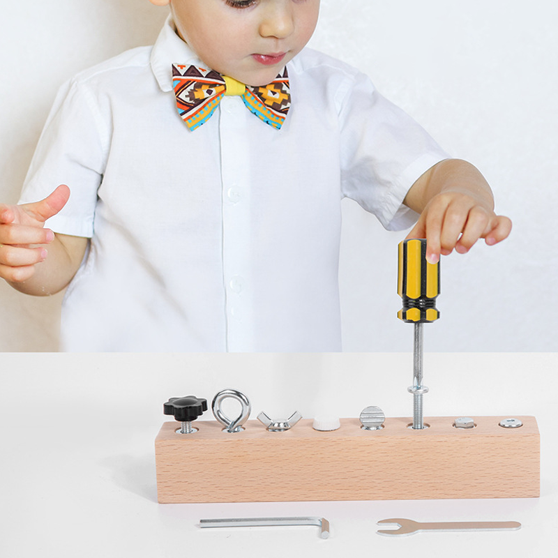 Jouet Éducatif | Planche à Vis en Bois de Hêtre | Développement Motricité Fine et Coordination Œil-Main pour Enfants 3 Ans et Plus 7