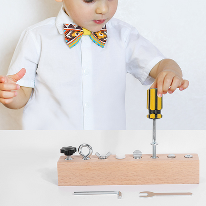 Jouet Éducatif | Planche à Vis en Bois de Hêtre | Développement Motricité Fine et Coordination Œil-Main pour Enfants 3 Ans et Plus 7