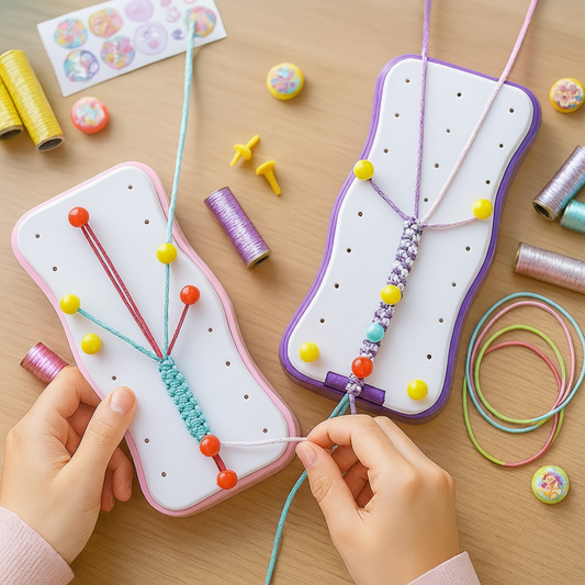 Kit de Tressage pour Enfants | 12 Cordes Colorées en Plastique Sûr | Activité DIY pour Motricité Fine et Créativité dès 6 Ans 0