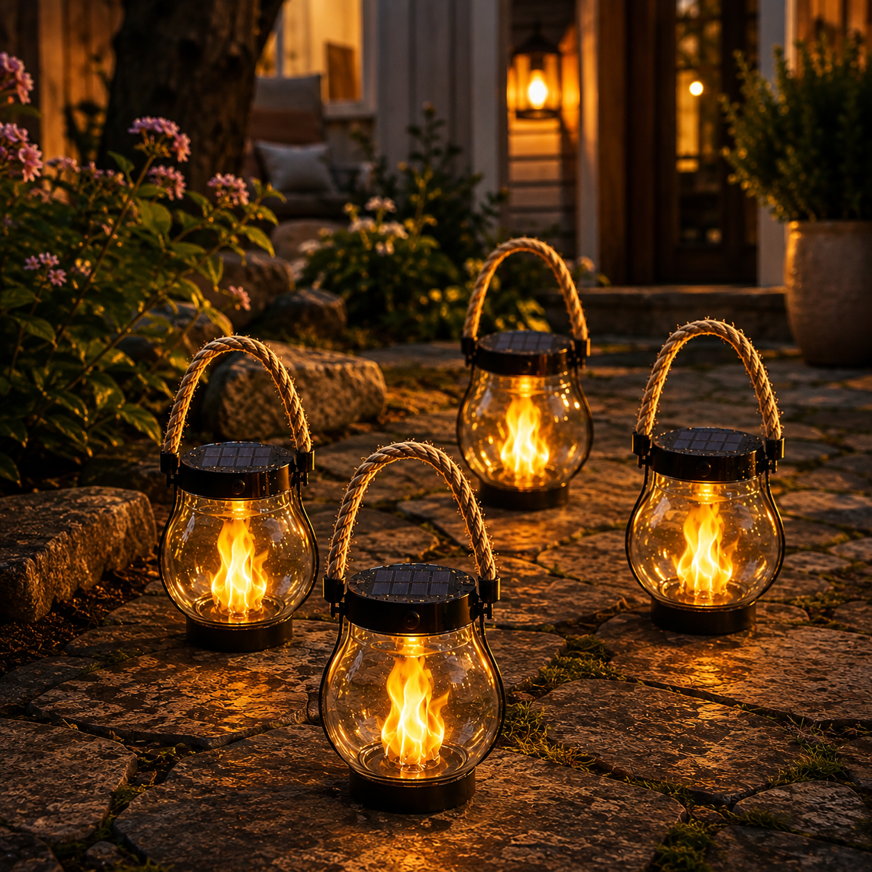 Lampe Solaire Extérieur | Éclairage LED À Effet Flamme | Lampe Solaire Jardin et Lumière Solaire Extérieur 0