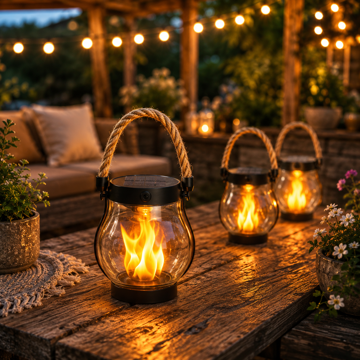 Lampe Solaire Extérieur | Éclairage LED À Effet Flamme | Lampe Solaire Jardin et Lumière Solaire Extérieur 1
