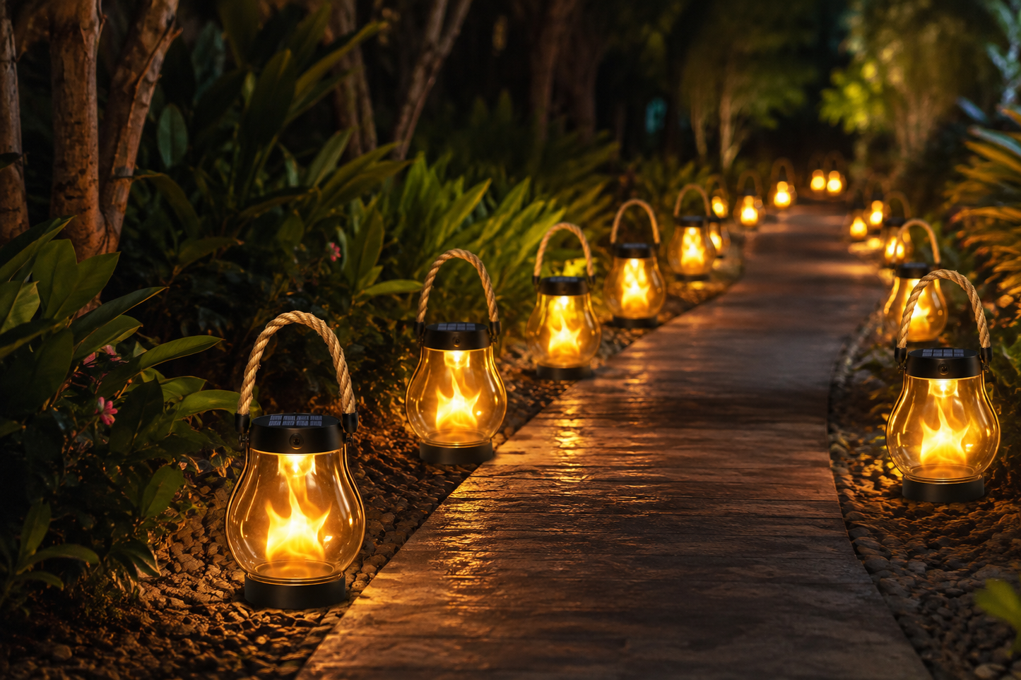 Lampe Solaire Extérieur | Éclairage LED À Effet Flamme | Lampe Solaire Jardin et Lumière Solaire Extérieur 011