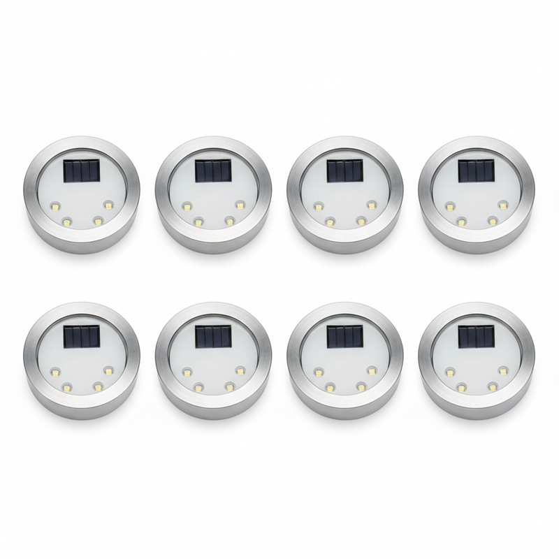 Lampe Solaire | Ensemble de 8 Disques Résistants aux Intempéries | Éclairage Extérieur Solaire pour Terrasse 0