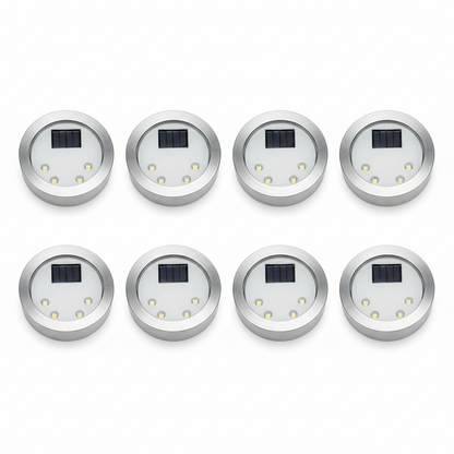 Lampe Solaire | Ensemble de 8 Disques Résistants aux Intempéries | Éclairage Extérieur Solaire pour Terrasse 0