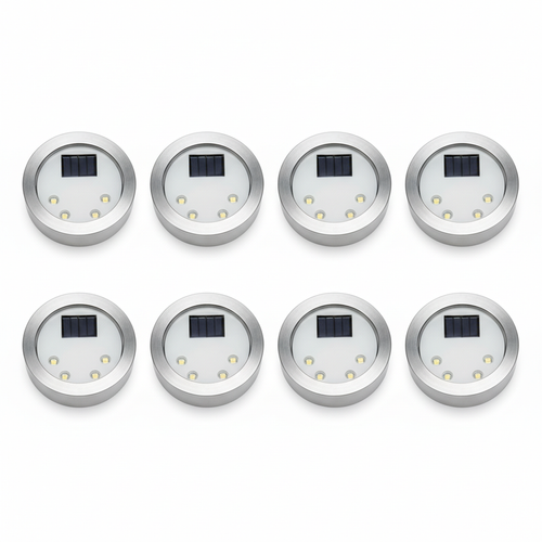 Lampe Solaire | Ensemble de 8 Disques Résistants aux Intempéries | Éclairage Extérieur Solaire pour Terrasse 0
