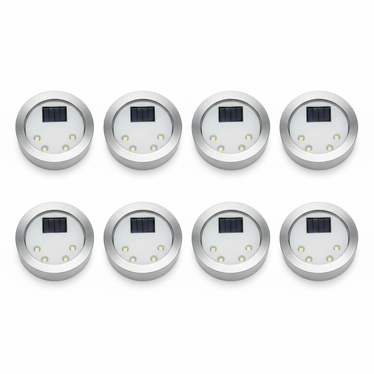 Lampe Solaire | Ensemble de 8 Disques Résistants aux Intempéries | Éclairage Extérieur Solaire pour Terrasse 0