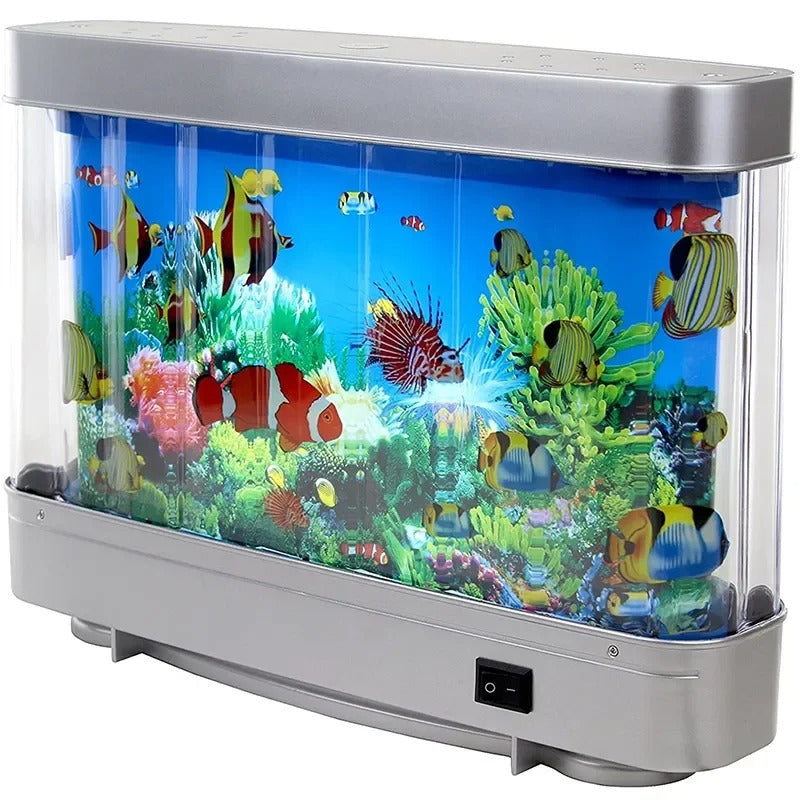 Lampe rétro pour aquarium | Éclairage LED avec poissons artificiels en mouvement | Décoration lumineuse compacte et réglable 0