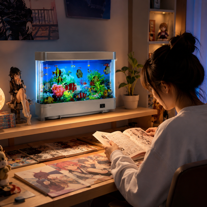 Lampe rétro pour aquarium | Éclairage LED avec poissons artificiels en mouvement | Décoration lumineuse compacte et réglable 7