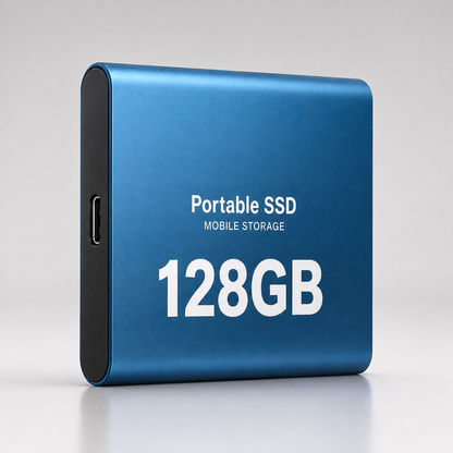 SSD Externe 128 Go USB 3.1 et USB-C | Jusqu’à 540 Mo/s | Boîtier Aluminium Compact pour Windows, macOS et Android