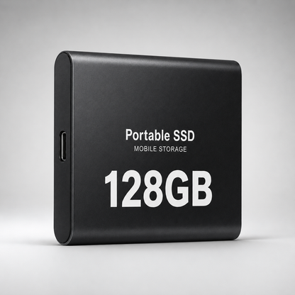 SSD Externe 128 Go USB 3.1 et USB-C | Jusqu’à 540 Mo/s | Boîtier Aluminium Compact pour Windows, macOS et Android