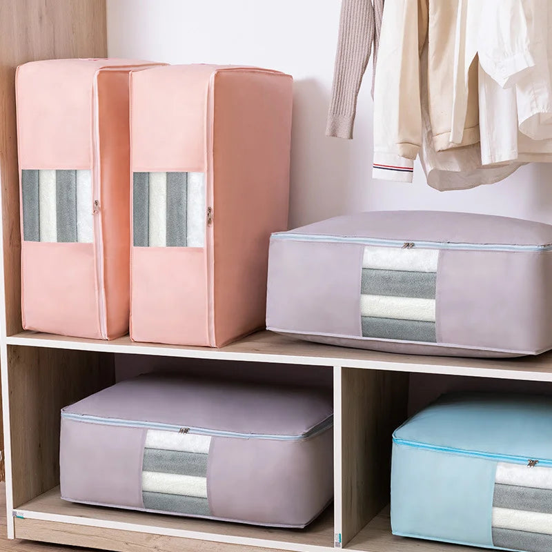 Sac de rangement | Tissu non tissé respirant | Organisateur pliable pour vêtements, couvertures et oreillers 1