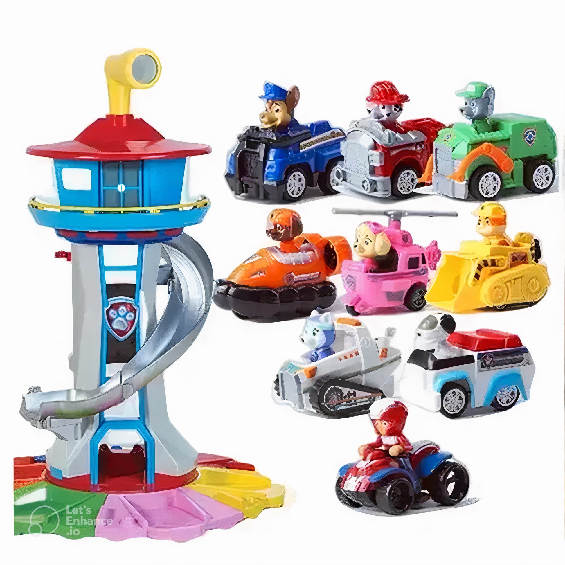 Set de Voitures Jouets | Plastique Durable et Sûr | Toboggan et Tour d'Observation pour Enfants à Partir de 4 Ans 4