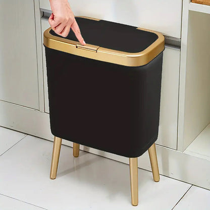 Odour-Sealing Trash Can | Flip-Top Lid | Slim Kitchen and Bathroom Waste Bin 15L