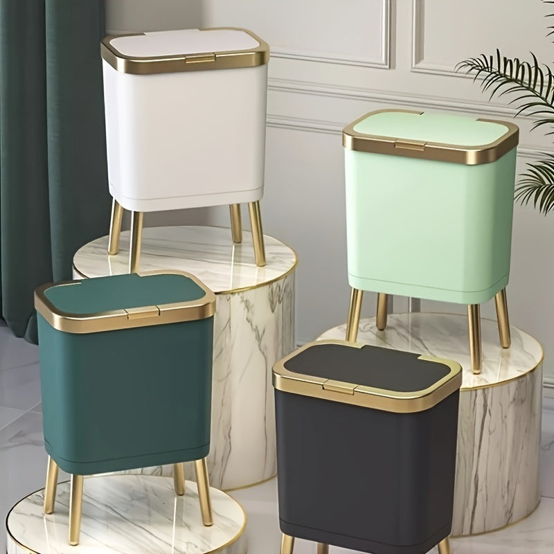 Odour-Sealing Trash Can | Flip-Top Lid | Slim Kitchen and Bathroom Waste Bin 15L